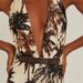 Women's Retro Print One-Piece Swimsuit - Deep V Halter Neck Design_voghion.com