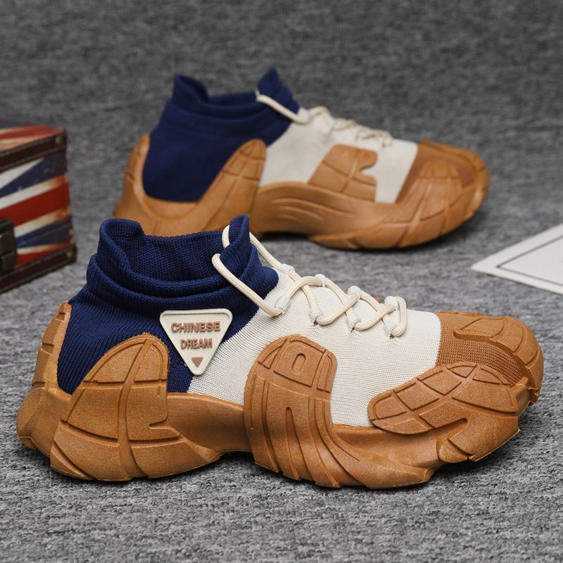 Atmungsaktive, geruchsneutrale Herren-Sneaker, Slip-On-Mesh-Lazy-Schuhe, Outdoor-Sport-Sockenschuhe mit dicker Sohle_voghion.com