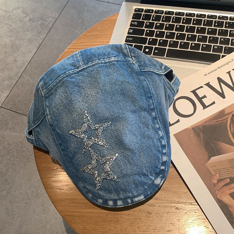 Originalni kavbojski klobuk z zvezdo naprej, starinski, ženski retro, umetniški, slikarski, klobuk, novi modeli, račji jezik, kapa za časopisni časopis_voghion.com