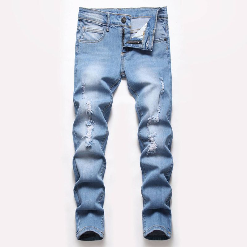 Young Boys Clothing Straight Stretch Jeans_voghion.com