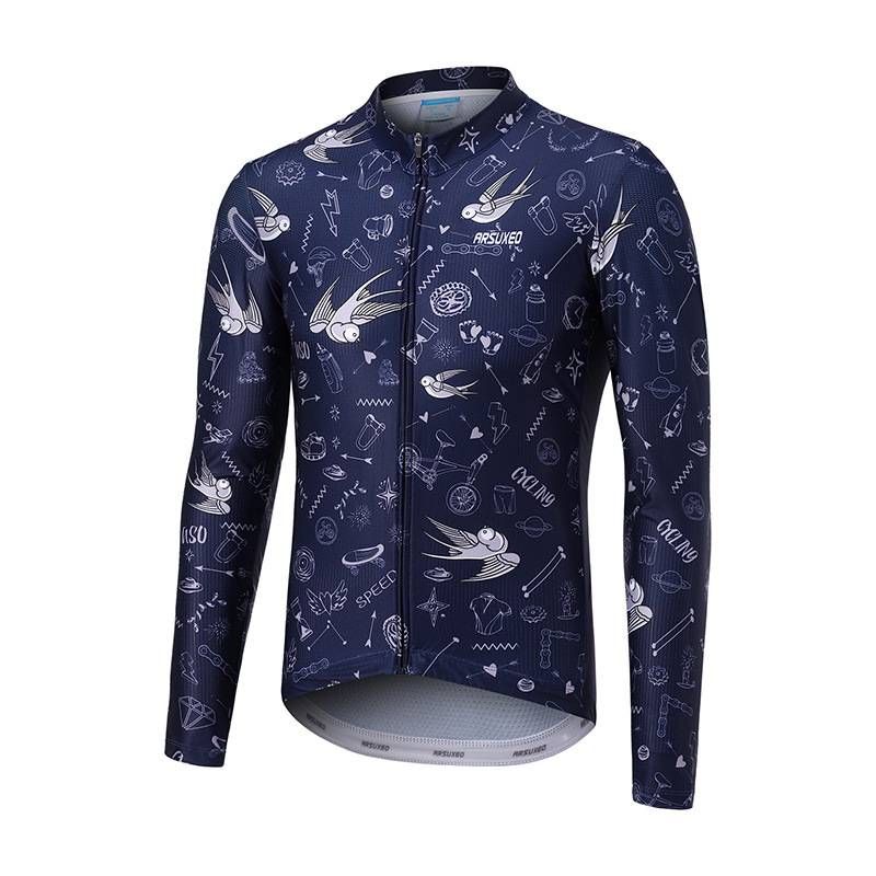 NOKO-ARSUXEO Ciclism Îmbrăcăminte Ciclism Mountain Bike Road Bike Mânecă Lungă Bărbați Imprimate Topuri Ciclism Îmbrăcăminte Sport În Aer Liber Subțire Respirabil_voghion.com