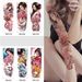 Acessórios para tatuagem, tatuagem de braço inteiro, novos adesivos de tatuagem de gueixa, à prova d'água, suor, homens e mulheres, adesivos de tatuagem descartáveis de braço de flor_voghion.com