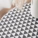 Black & White Triangle-Pattern Cotton-Polyester Tablecloth – Scandinavian Minimalist Rectangle Cover For Dining & Coffee Tables | Heatproof & Non-Slip_voghion.com