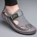 Large Size New Sandals Breathable Perforated With Sole And Soft Surface, One Foot Stepping Hollow Out Casual For Men,_voghion.com