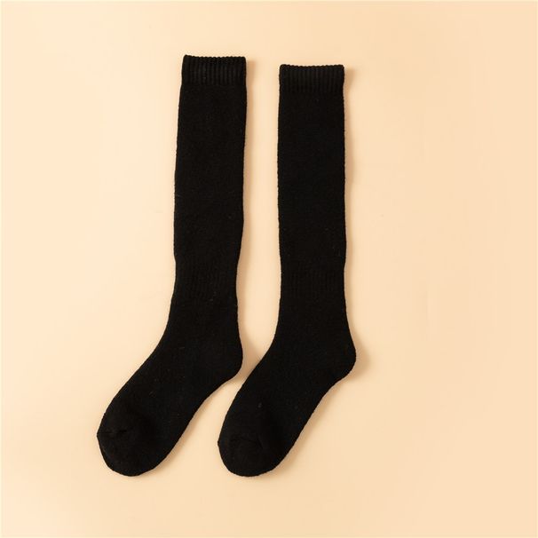 Autumn and winter velvet padded wool calf socks men's stockings warm high tube for the elderly women's long socks_voghion.com