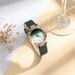 Women's fashion ins gradient dial crocodile pattern belt quartz watch green small flower bracelet jewelry set_voghion.com
