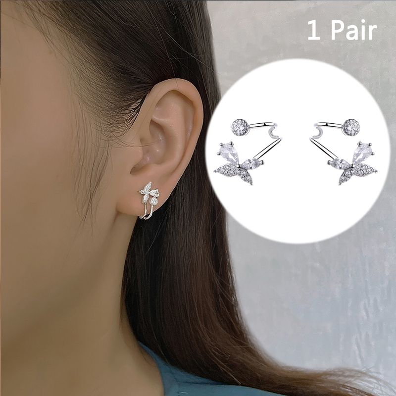 Sterling VENUS Sier Color Hollow Out Butterfly Shape Earrings For Women Temperament Charm Fashion Elegant_voghion.com