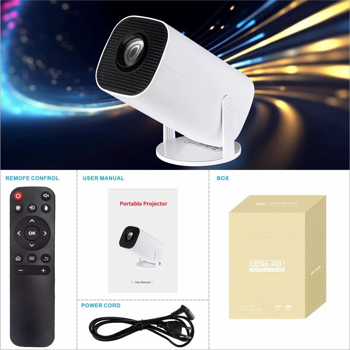 P30 PRO Smart Mini Android 11 WiFi6 Support 4K 1080P BT5.0 1280*720P Home Cinema Portable Projector_voghion.com