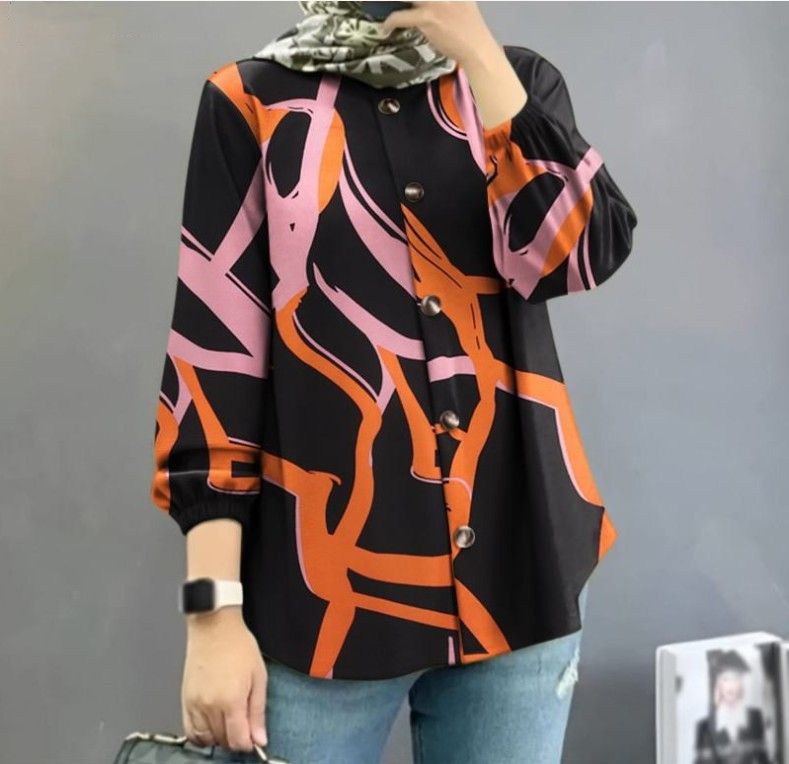 Abbigliamento femminile Top da donna 2023 camicia floreale musulmana da donna vestaglia moda camicetta con maniche a sbuffo_voghion.com