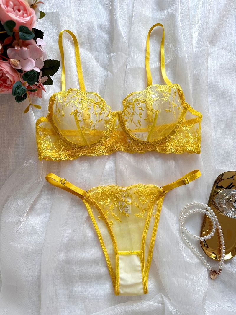 Kajiano Cross Border Foreign Trade Autumn New Mesh Embroidery Perspective Sexy Niche Design Emotional Fun Suit With Steel Ring_voghion.com