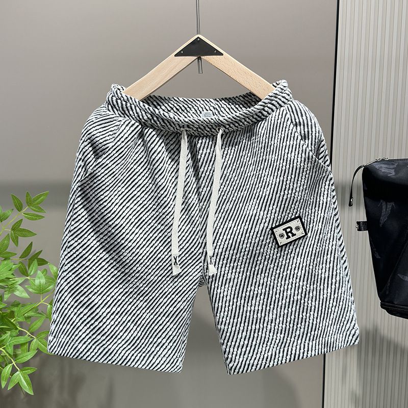 Ανδρικά ρούχα High-end σορτς ανδρικά καλοκαιρινά ελαστικά μόδας casual σορτς ανδρικά αθλητικά ριγέ μεγάλο παντελόνι παντελόνι παραλίας_voghion.com