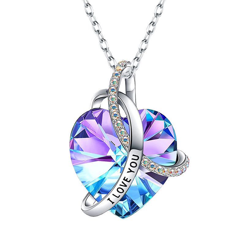 Valentinstag-Geschenk-Halsketten für Frauen, Unendlichkeits-Liebes-Herz-Anhänger, Schmuck, Geburtstagsgeschenke für Ehefrau, Freundin, Mutter und sie_voghion.com