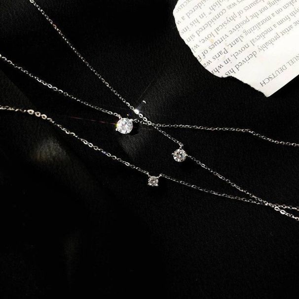 S925 argint placat cu aur de 14K colier clasic cu patru gheare cu diamante, temperament simplu, lanț de claviculă pentru femei, colier ușor de lux_voghion.com