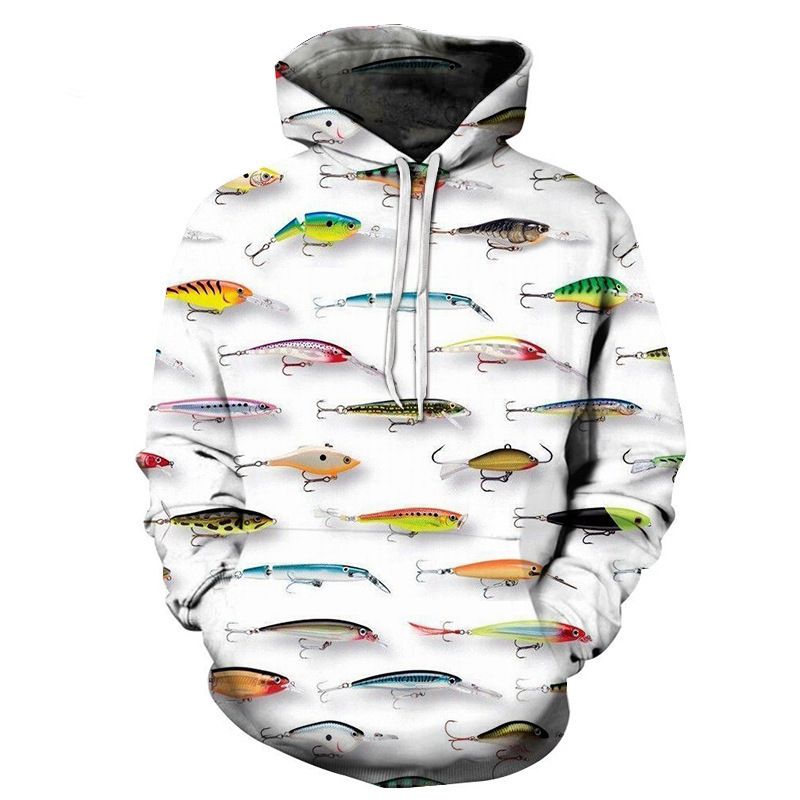 Neu für Männer mit 3D-Digitaldruck-Fischmuster, lässiges Unisex-Kapuzenpullover_voghion.com