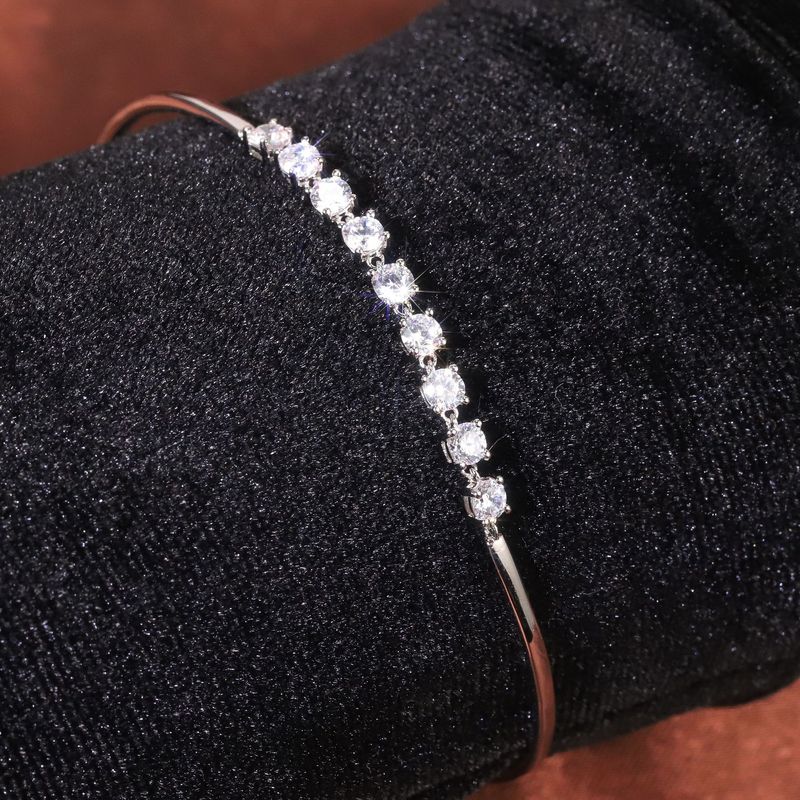 Leichtes Luxus-Armband im schicken Stil, einreihiger Diamant, 9/10/14/18 Karat Gold, CVD/HPHT-Zuchtdiamant-Armband_voghion.com