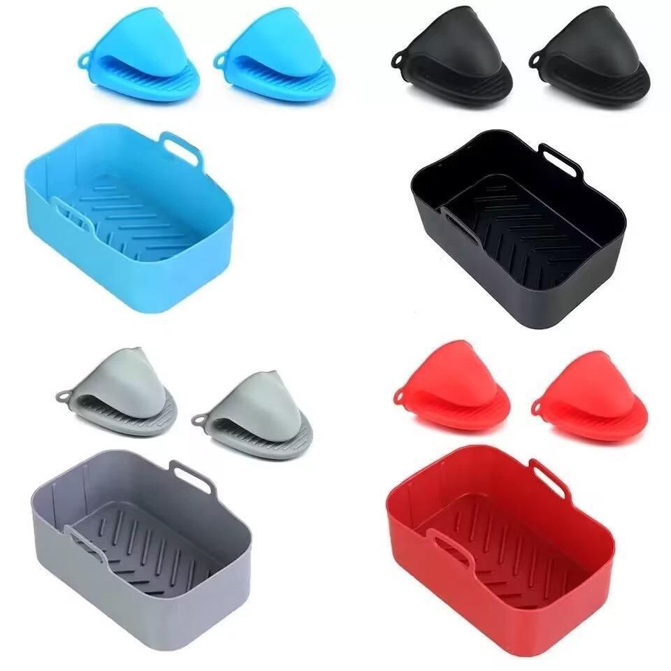 Home Furniture New Air Fryer Silicone Grill Tray Multi Function Silicone Mat Instant Pot Accessories Set_voghion.com