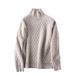 Winter New Fried Dough Twists High Collar Pullover Sweater Women's Loose, Casual, Versatile, Warm, Lazy Knit Backing_voghion.com