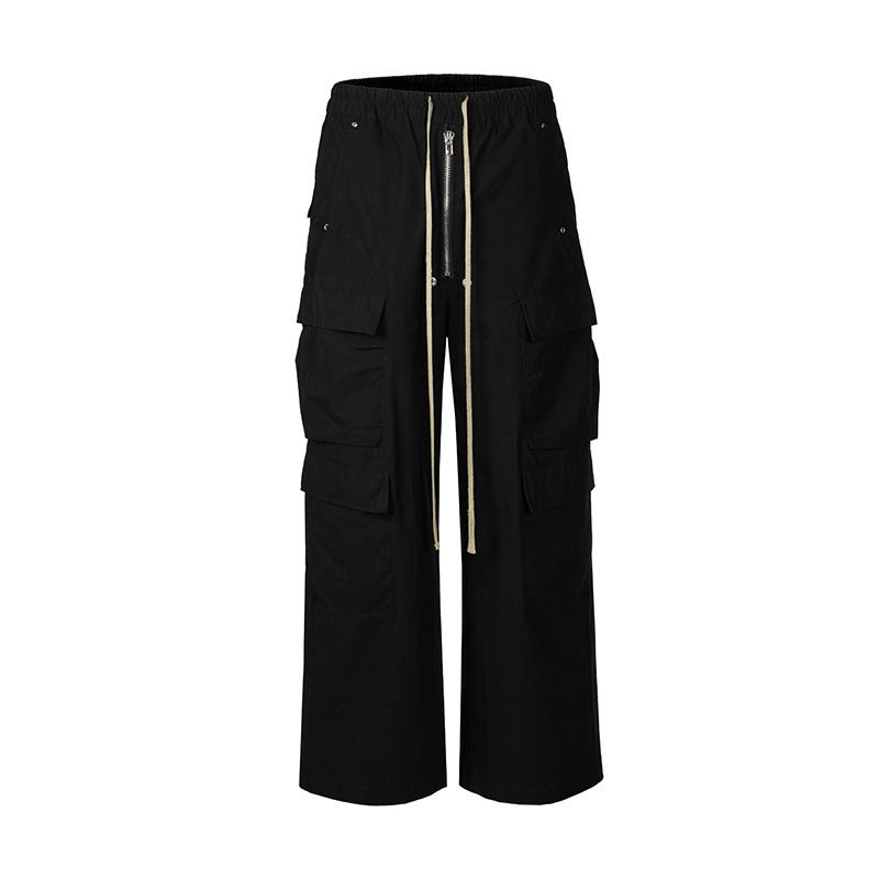 Darkwave Utility Cargo Pants – High-Street Drop-Crotch Joggers With Flared Hem & Side-Zip Pockets (Sizes M-XXXL)_voghion.com