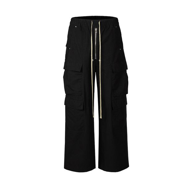 Darkwave Utility Cargo Pants – High-Street Drop-Crotch Joggers With Flared Hem & Side-Zip Pockets (Sizes M-XXXL)_voghion.com