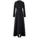 Elegant Women's Long Wool Blend Trench Coat With Single Button - Classic Knee-Length Overcoat For Autumn Winter (Black, Blue, Dark Green, Burgundy)_voghion.com
