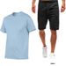 Direkt Liwwerung vun neie Summersport-Casual-T-Shirten fir Männerkleeder, Fitness-Lafshorts a Kuerzärmelkostümer_voghion.com