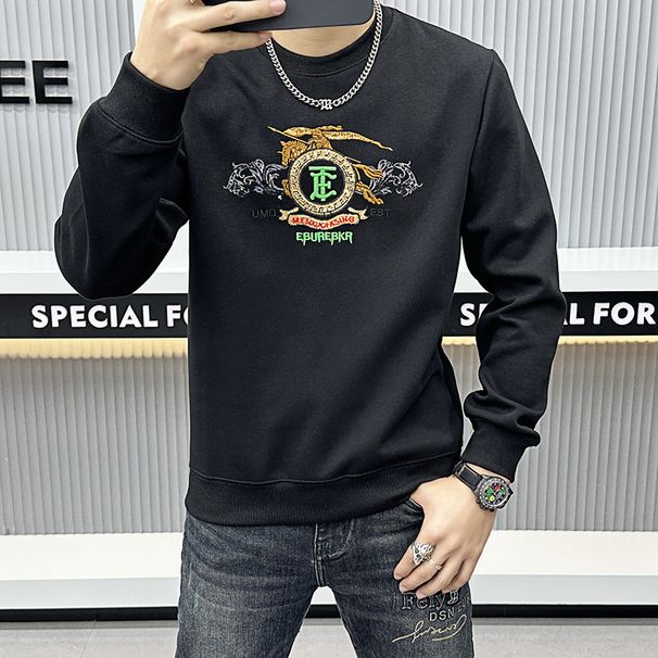 Moška oblačila trendovske blagovne znamke, lahka, luksuzna, vezena osnovna plast z dolgimi rokavi z bleščicami za moške_voghion.com