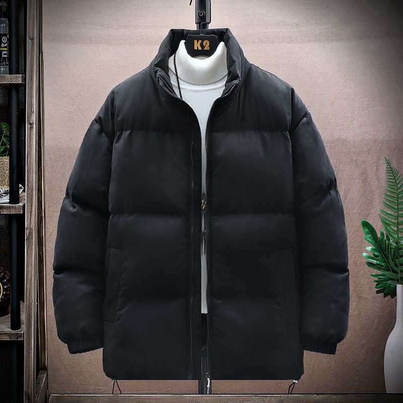 Herrenbekleidung Baumwollkleidung Herren trendige Marken-Baumwolljacke Winter einfacher Saum Kordelzug Design Wildleder_voghion.com