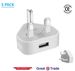 3 X UK Hauptwand 3 Pin Stecker Adapter Ladegerät USB Port Für Telefone Tablets-Weiß_voghion.com