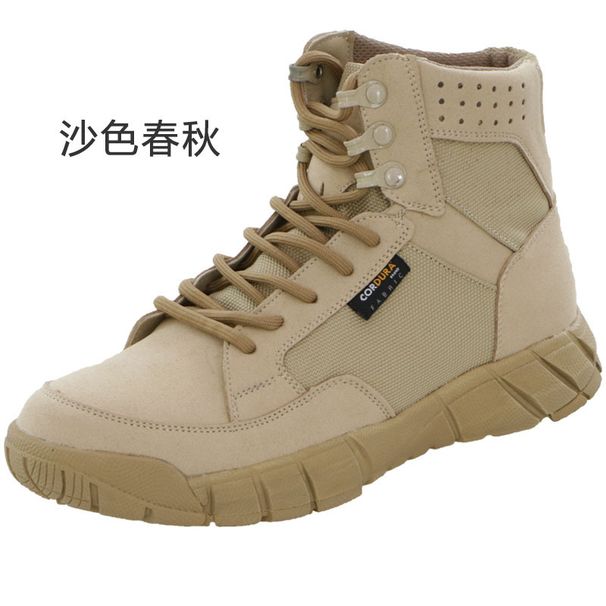 European Warm Series Mid-top Combat Boots For Men, Summer Mesh Ultra-light Breathable Lightweight Outdoor Training Running Tactical Shoes,_voghion.com