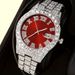 Herrenuhren Heißer Verkauf Neue Submariner Große Strass Diamant Herrenuhr Römische Skala Kalenderuhr Herren Golduhr Set_voghion.com