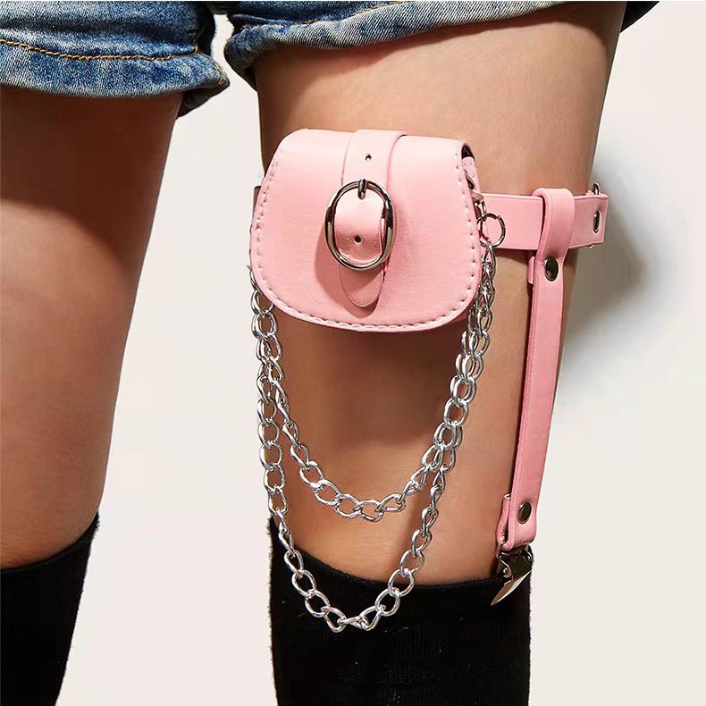 Strumpfbandclip Jk-Kette, weibliche Oberschenkelschlaufe, süßer Punk-Gurt, Seidendekoration, Sockenbeingurt_voghion.com