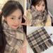 Nuova sciarpa scozzese in cashmere per coppie calde, versatile ragazza coreana JK, studentessa invernale_voghion.com