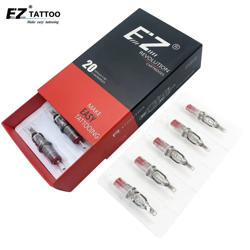 Agujas de tatuaje Cartucho de aguja de tatuaje EZ Revolution Magnum redondo curvado #10 0,30 mm para cartuchos de tatuar hines y empuñaduras_voghion.com