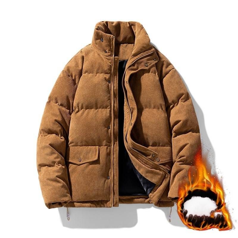 Men's Clothing Corduroy Splicing Cotton Jacket One Piece Dropshipping_voghion.com