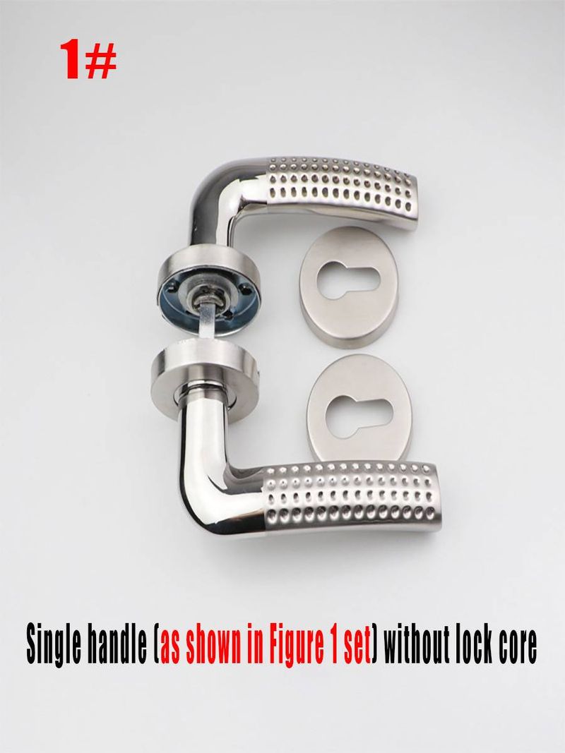 304 stainless steel handle, used for the door handle of the metal entrance door on the round socket, a set of universal handles, brushed nickel，_voghion.com