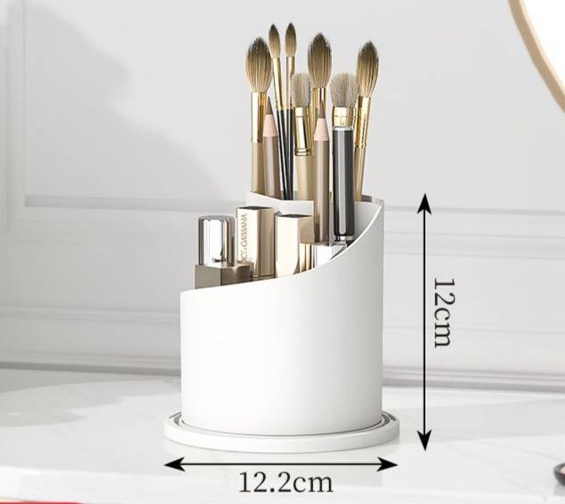 Organizzatori per il trucco, porta pennelli rotanti, portapenne da tavolo, porta rossetto, divisorio antipolvere, scatola per cosmetici da scrivania_voghion.com