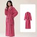Ultra Soft Coral Fleece Robe For Women & Men - Winter Warm Bathrobe With Pants Set, Cozy Loungewear, Oversized Fit, Multiple Colors_voghion.com