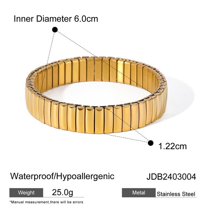 Cinturino per orologio cubano liscio in acciaio inossidabile oro 16k, design a molla con temperamento unico, nicchia e semplice acciaio al titanio._voghion.com