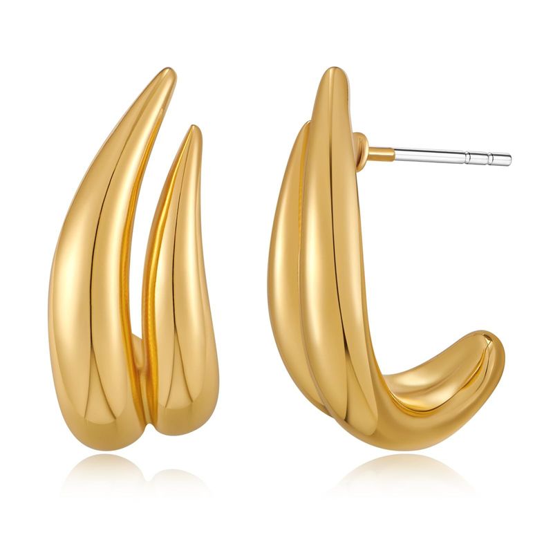 Orecchini da donna di alta qualità, in ottone placcato oro vero, con personalità e temperamento unici._voghion.com