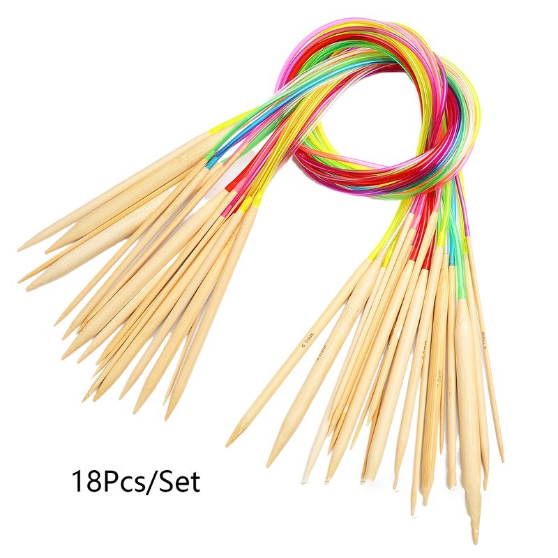 18 buc/set pulover ac inel ac tub de culoare carbonizat dublu ascuțit bambus lână ac 120 cm_voghion.com