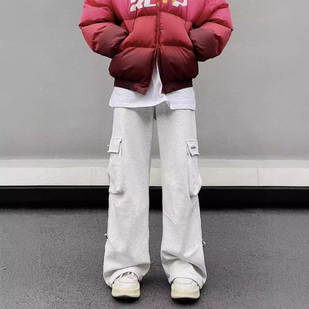 Frühjahr 2024: Neue amerikanische Cargohose mit mehreren Taschen, Unisex, gerader Schnitt, locker, lässig, sportlich – Trendige Hose_voghion.com