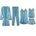 Damenbekleidung Pyjamas fünfteiliges Set Sexy Dessous Sexy Pyjamas Nachthemd Damen Hauskleidung Simulation Seidenpyjamas_voghion.com