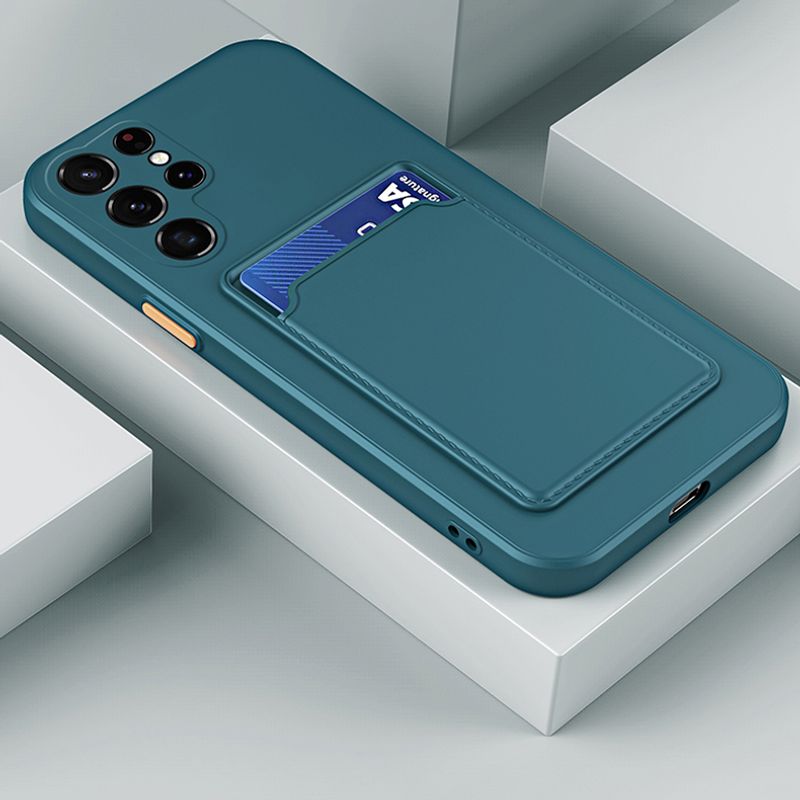 Wallet Card Holder Soft Silicone Case For Samsung S22 S21 S20 Ultra Plus A52 A32 A22 A12 A73 A53 A13 A33 A23 A71 A51 Fun_voghion.com
