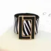 2022 Fashion Brindle Wide Leather Bracelet for Women Black White Geometric Metal Wrap Charm Jewelry Femme Gift_voghion.com