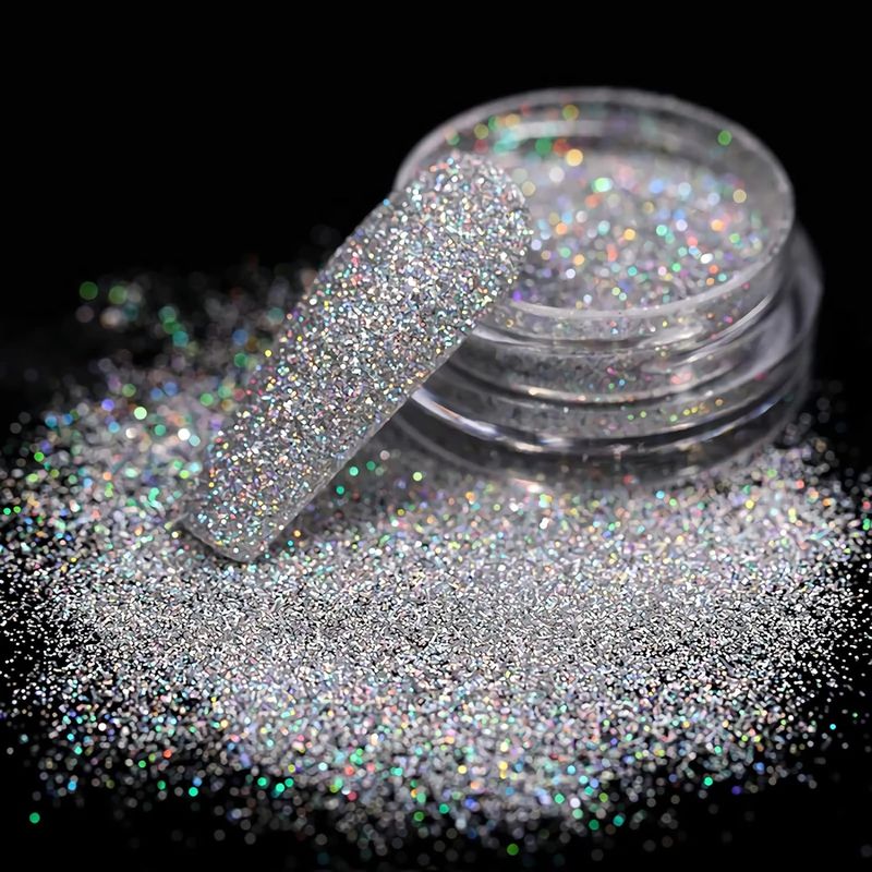 Holografinen glitter, kimalteleva timanttijauhe, laserilla heijastava erittäin hieno kynsiglitterpöly akryylille_voghion.com
