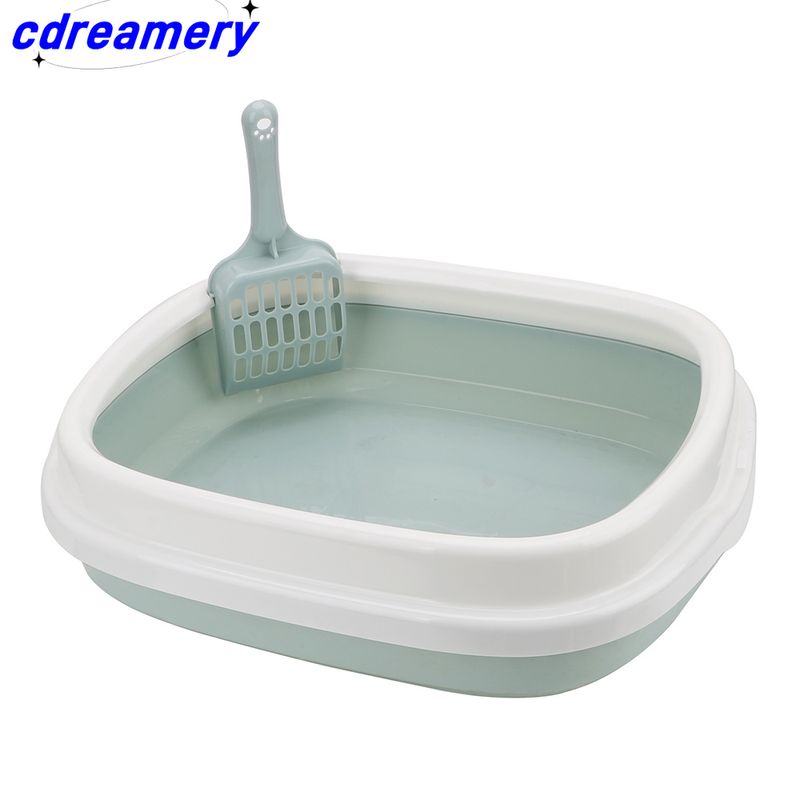 1 Set Anti-Sıçrama Köpek Tuvaleti Kedi Kum Kabı Evcil Hayvan Tuvaleti Lazımlık Kedi Köpek Tepsisi Kepçeli Dışkı Eğitimi Kum Kum Kabı_voghion.com