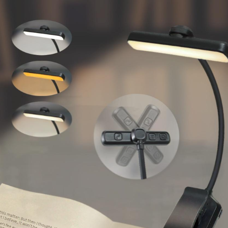 Book Lights Double Row Of Lamp Beads LED Reading Light Rotating Lamp Head Eye Protection Clip Book Light TYPE C Charging Clip Light_voghion.com