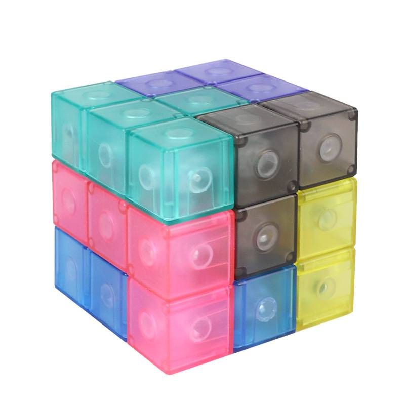 Creatieve, multi-vormige DIY magnetische plastic kubussen 3D-puzzelset – Magisch 3D magnetisch educatief speelgoed & magische kubus_voghion.com