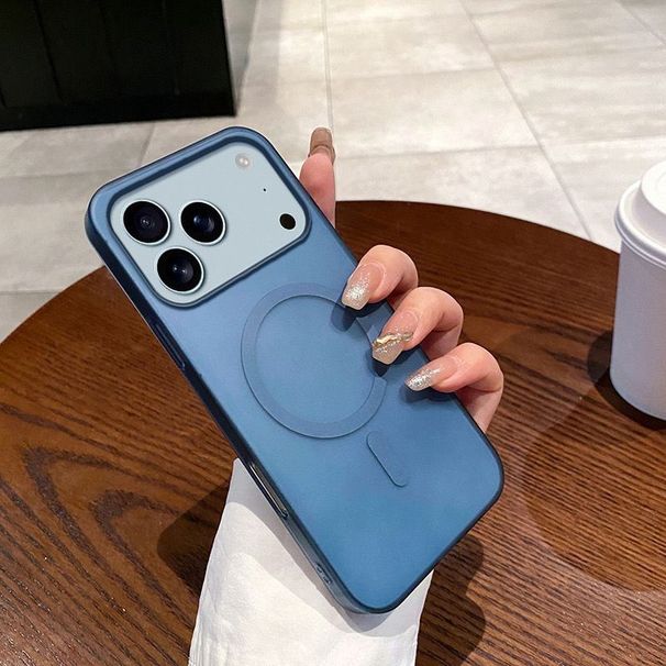 Caricabatterie wireless magnetico Premium Ice Mist per iPhone Pro Max con foro grande, anti-ingiallimento, Apple 17, ultrasottile, copertura completa_voghion.com