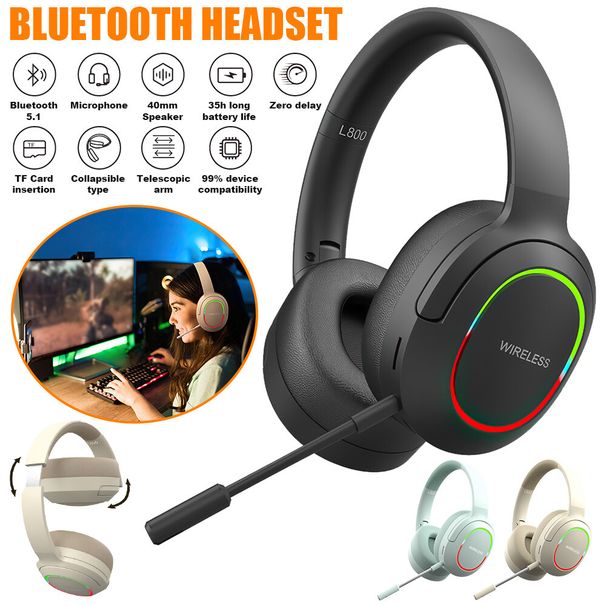 Wireless Gaming Headset With Noise Canceling Mic For PS4 Xbox One Switch PC UK_voghion.com